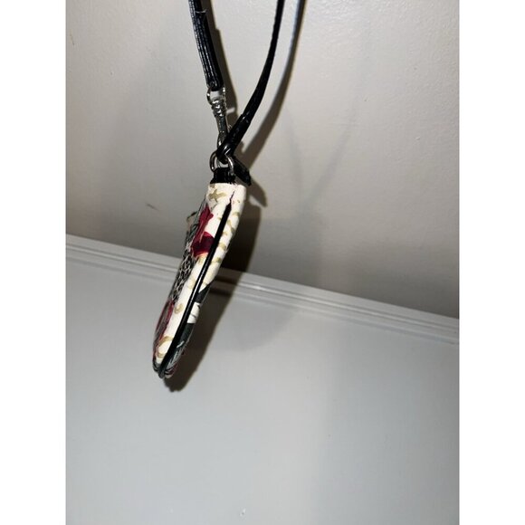 Leopard Animal Print Hibiscus Faux Leather Handle Trim Wristlet Wallet - Picture 5 of 11